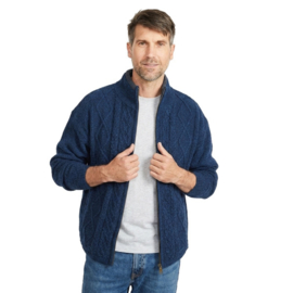 Aran Woollen Mills heren vest Steven - Melange blue