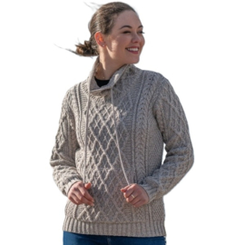 Aran Woollen Mills Trui Louise -Toast Oat