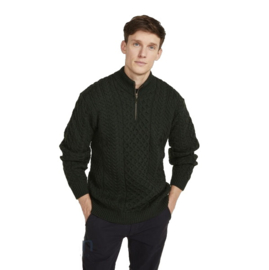 Aran Woollen Mills trui Brian - Moss Green