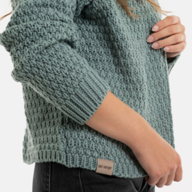 Knit Factory damesvest Becky - Stone Green