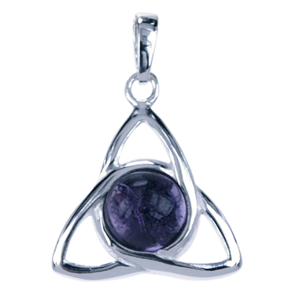 Zilveren Hanger Triqueta met Amethist