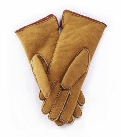 Lammy sheepskin Finger Gloves Cognac