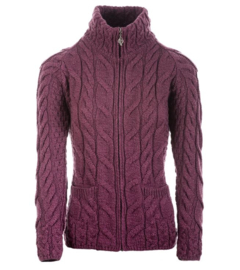 Aran Woollen Mills Cardigan Lotte - Wine Red