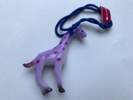 Haarelastiek paarse giraf met blauw elastiek