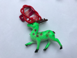 Haarelastiek groen hert met rood elastiek