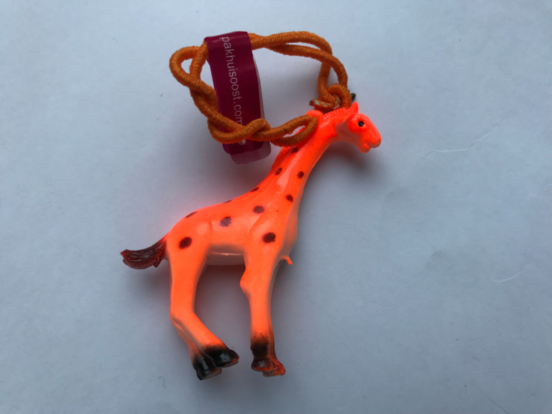 Haarelastiek oranje giraf met oranje elastiek