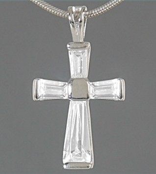 Zilveren kettinghanger kruisje met zirkonia | 8130