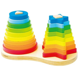 Dubbele stapeltoren regenboog