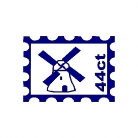 veloursmotief postzegel met molen