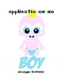 SUPER full color strijkapplicatie baby jongen