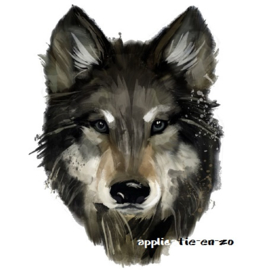 SUPER full color strijkapplicatie wolf