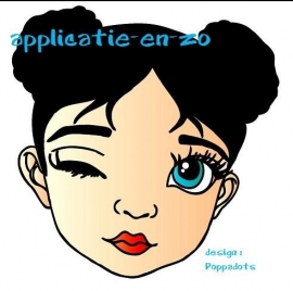 SUPER full color applicatie knipoog zwart haar