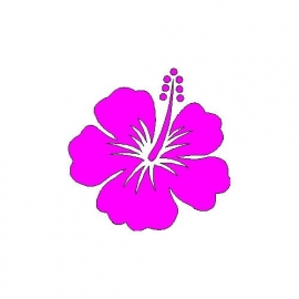 veloursmotief hibiscus donker (fuchsia) roze