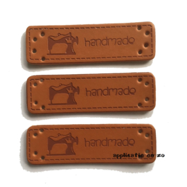 labels kunstleer handmade naaimachine (3st)