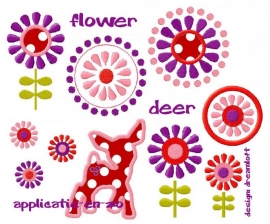 serie van 7 (applicatie)patronen flower deer