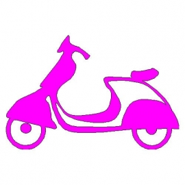 veloursmotief scooter donker roze/ fuchsia