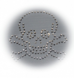 Rhinestone strijkapplicatie skull