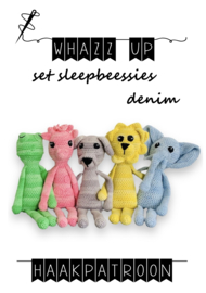 WHAZZ UP set van 5 haakpatronen (PDF) sleepbeessies denim