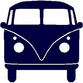 veloursmotief donker blauwe  bus