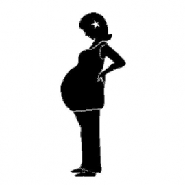 veloursmotief zwangere dame 2
