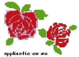 roos in kruissteek (2 formaten)