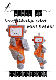 WHAZZ UP haakpatroon knuffeldoekje robot MAXI