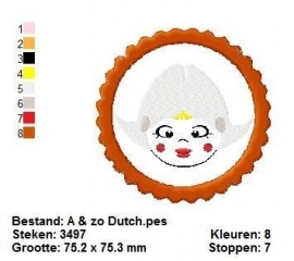 button Hollandse dame