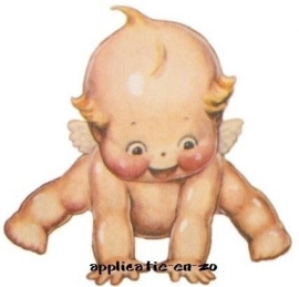 SUPER full color strijkapplicatie vintage Kewpie voorover