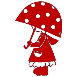veloursmotief Jill met paraplu
