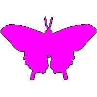 veloursmotief vlinder donker roze/ fuchsia