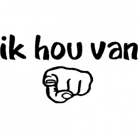 veloursmotief `ik hou van jou`