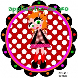 SUPER full color strijkapplicatie little dot girl