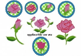 serie van 7 patronen van rozen