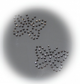 Rhinestone strijkapplicaties vlindertjes (2st)