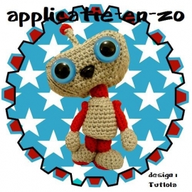 SUPER full color strijkapplicatie amigurumi robot