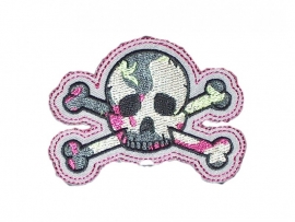 strijkapplicatie skull voor meisjes