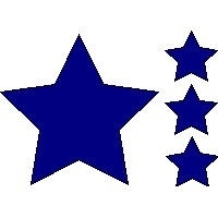 veloursmotieven set sterren (rood, wit of blauw)