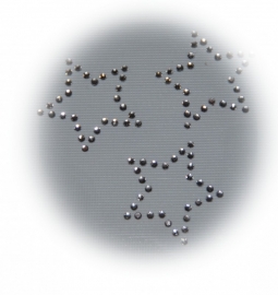 Rhinestone strijkapplicaties sterretjes (3st)