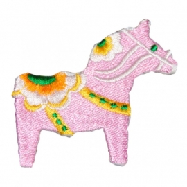 strijkapplicatie paardje roze 