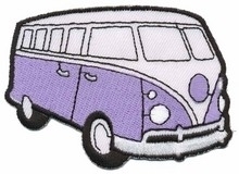 strijkapplicatie bus lila/ paars 