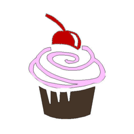 veloursmotief cupcake in 3 kleuren