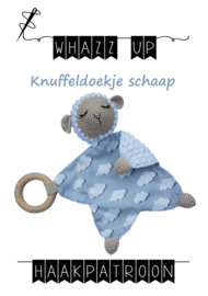 WHAZZ UP haakpakket knuffeldoekje schaap blauw, roze of grijs