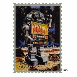 SUPER full color strijkapplicatie postzegel robot