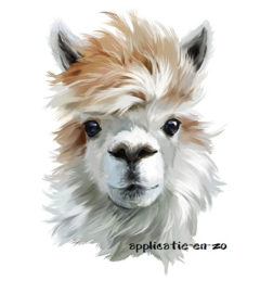 SUPER full color strijkapplicatie Alpaca