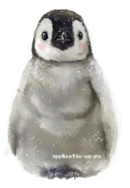 SUPER full color strijkapplicatie pinguin