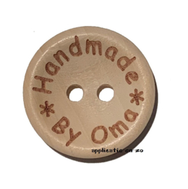 Houten knoopjes 'Handmade By Oma' 20mm (4st)