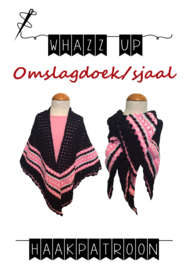 WHAZZ UP haakpatroon omslagdoek/ sjaal donker blauw