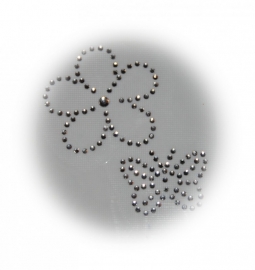 Rhinestone strijkapplicaties vlinder en bloem