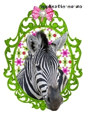 SUPER full color strijkapplicatie zebra groen