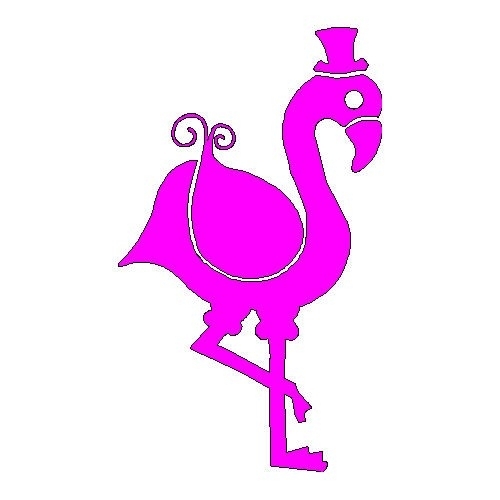 veloursmotief flamingo